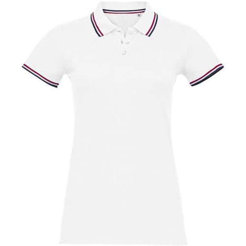 Polo personnalisable femme prestige en coton BLANC