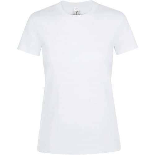 Tee-shirt personnalisable femme col rond en coton BLANC