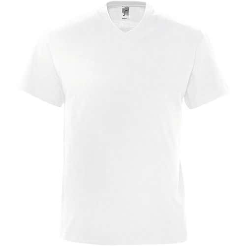 Tee-shirt personnalisable col V en coton BLANC