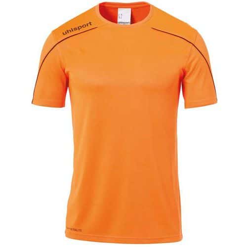 Maillot MC Stream 22 Orange fluo/Noir enfant UHLSPORT