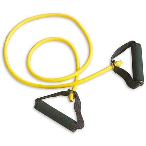 Elastique tubulaire jaune avec poignées 7KG Résistance très facile