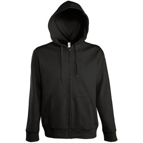 Veste zippée à capuche Uni Tech noir