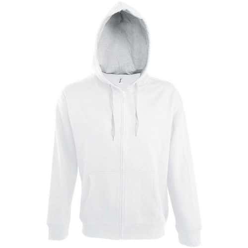 Veste zippée à capuche Contrastée Tech blanc