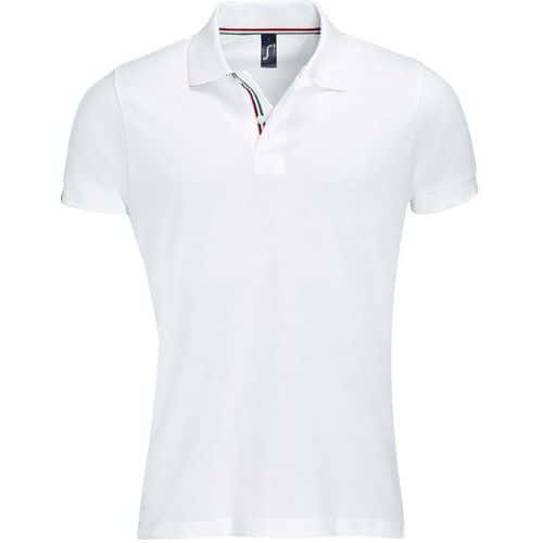 Polo personnalisable PATRIOT COL BICOLORE TECH BLANC-ROUGE