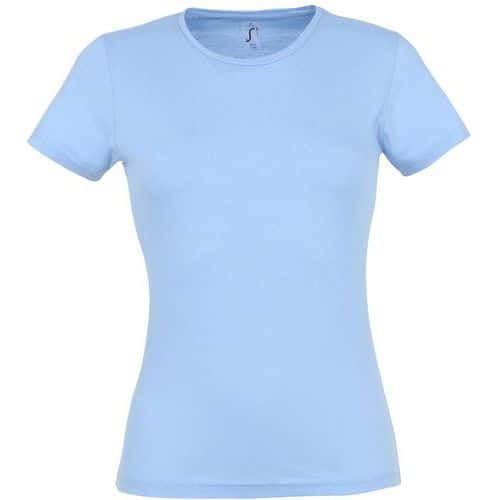 Tee-shirt personnalisable classic femme ciel coton 150 g