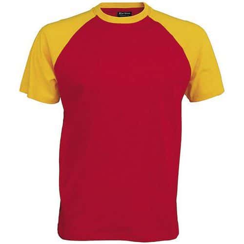 T-shirt bicolore Traditional rouge jaune