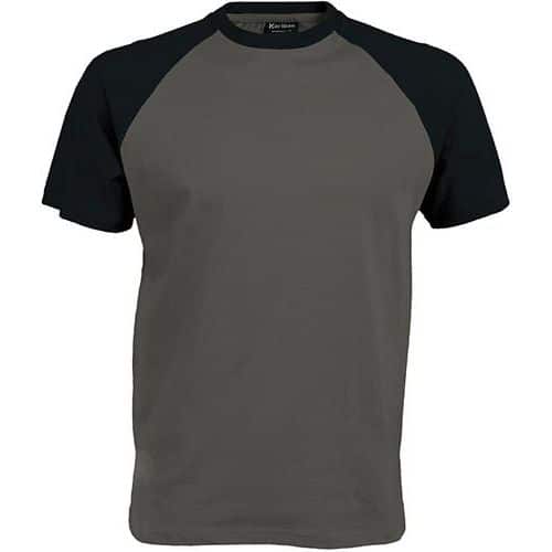 T-shirt bicolore Traditional gris noir