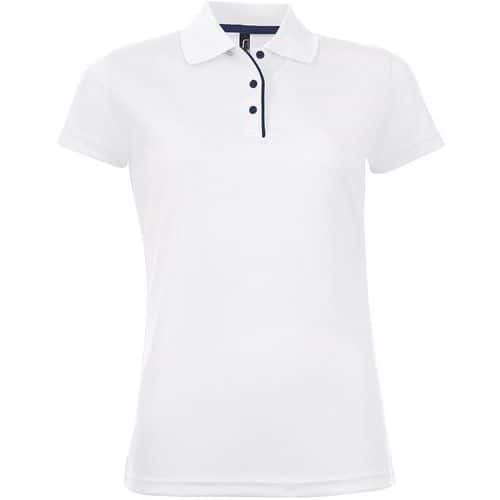 Polo personnalisable FEMME BLANC MULTITECH PES