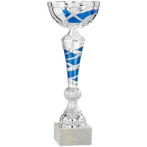 Coupe argent et bleu en relief