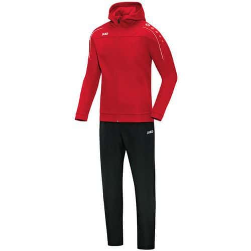 Ensemble survêtement de foot veste à capuchon et pantalon enfant - Jako - Classico Rouge