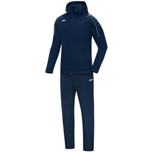 Ensemble survêtement de foot veste à capuchon et pantalon enfant - Jako - Classico Bleu marine