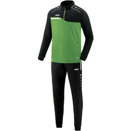 Ensemble survêtement de foot polyester veste et pantalon enfant - Jako - Competition 2.0 Vert/Noir