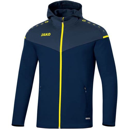 Veste de foot à capuchon femme - Jako - Champ 2.0 Bleu marine/Jaune