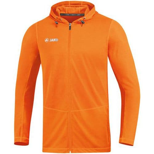 Veste running à capuchon enfant - Jako - Run 2.0 Orange fluo