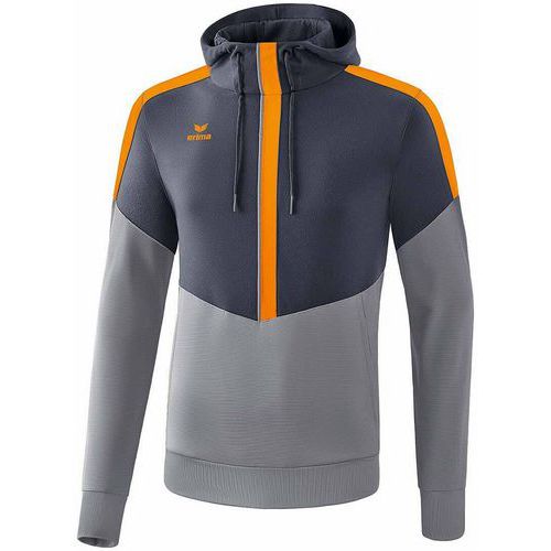 Sweat à capuche - Erima - squad enfant slate grey/monument grey/new orange