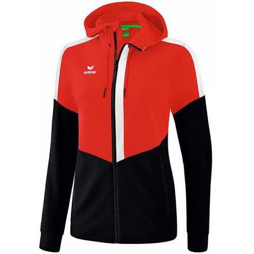 Veste d'entraînement à capuche - Erima - squad femme rouge/noir/blanc