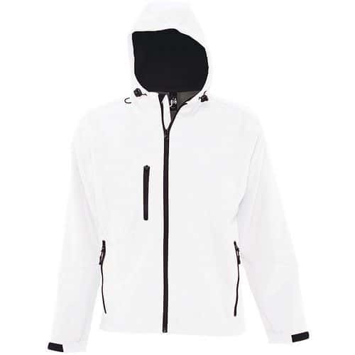 Veste homme zippée softshell en polyester BLANC