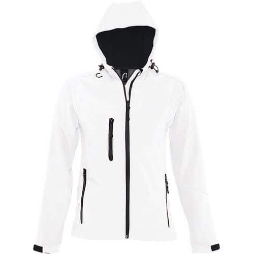 Veste femme zippée softshell en polyester BLANC