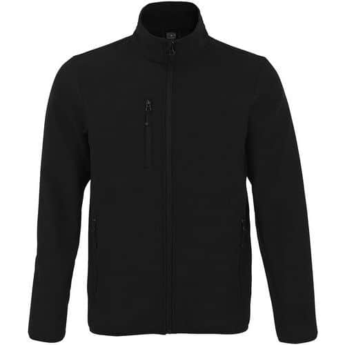 Veste homme zippée softshell en polyester NOIR