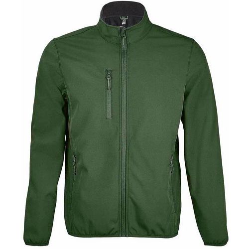 Veste homme zippée softshell en polyester VERT FORET