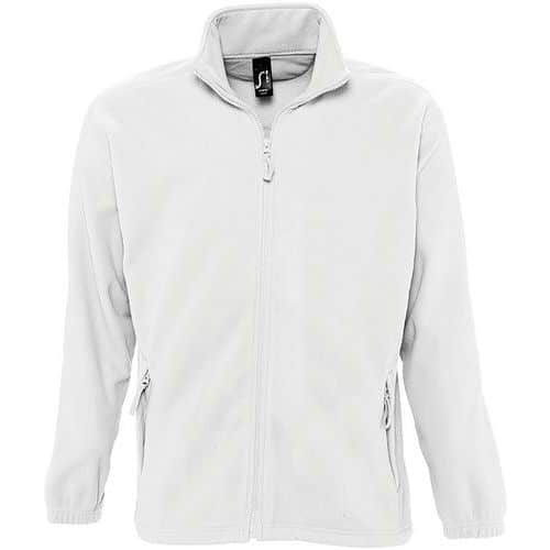 Veste homme micropolaire zippée en polyester BLANC