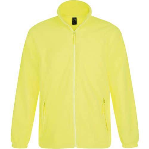 Veste homme micropolaire zippée en polyester JAUNE FLUO