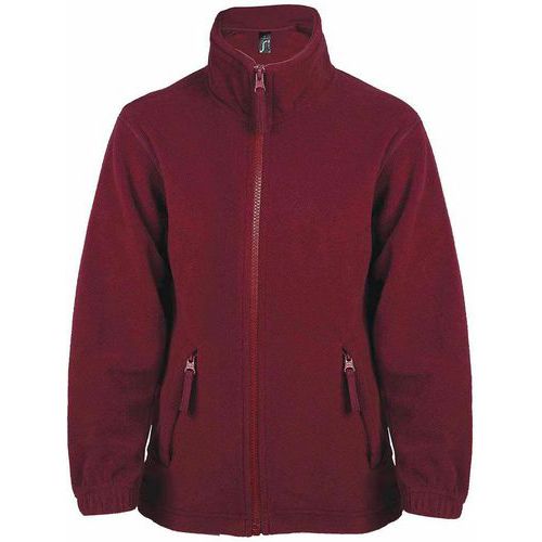 Veste enfant micropolaire zippée en polyester BORDEAUX