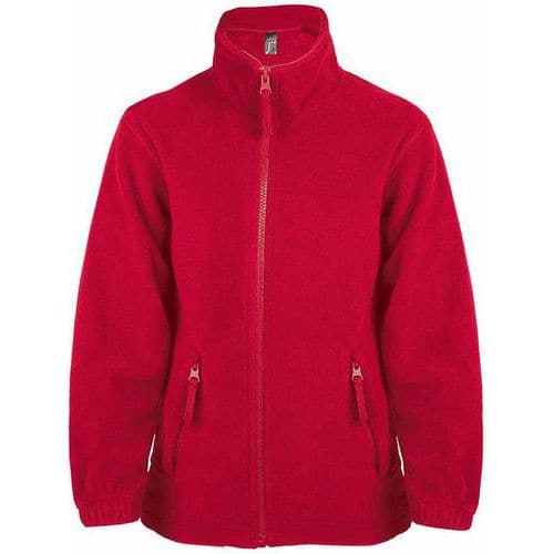 Veste enfant micropolaire zippée en polyester ROUGE