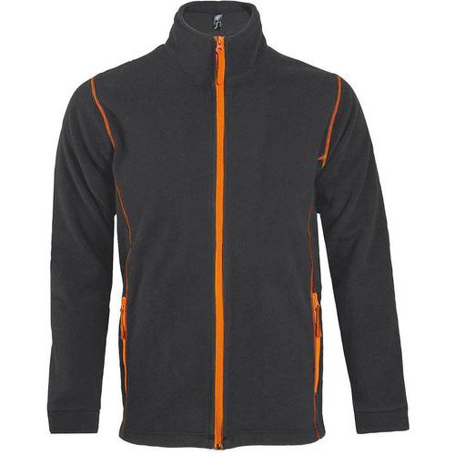 Veste homme micropolaire zippée en polyester ANTHRACITE/ORAN