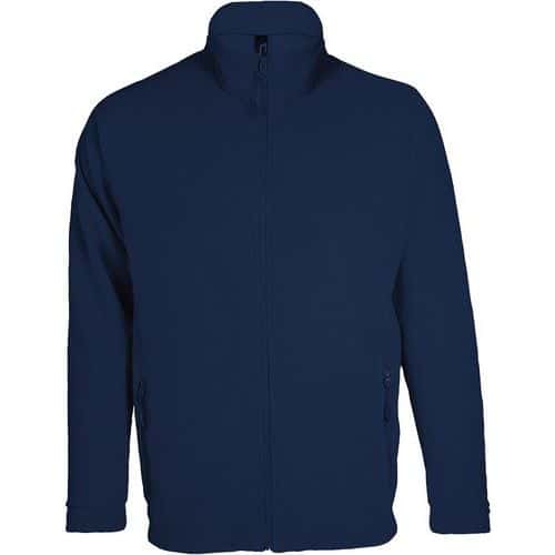 Veste homme micropolaire zippée en polyester MARINE