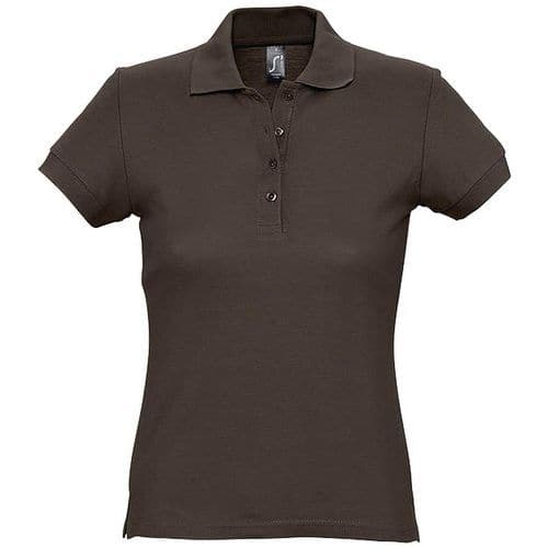 Polo personnalisable femme en coton maille piquée 170 CHOCOLAT