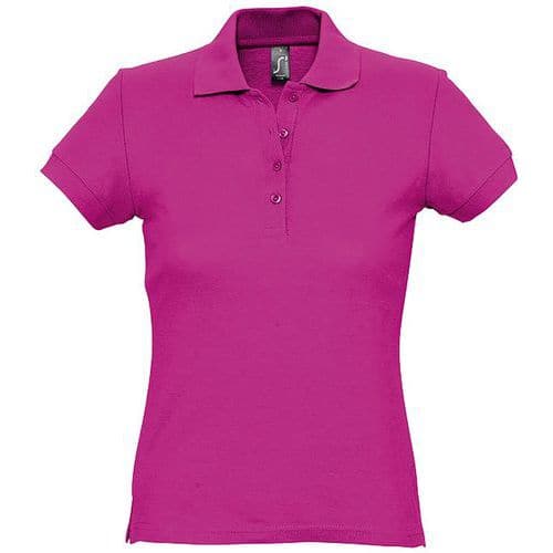 Polo personnalisable femme en coton FUCHSIA