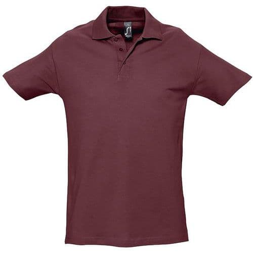 Polo personnalisable homme en coton BORDEAUX