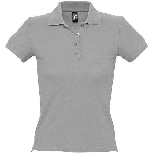 Polo personnalisable femme en coton maille piquée 210 GRIS CHINÉ