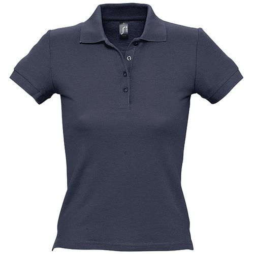 Polo personnalisable femme en coton maille piquée 210 MARINE