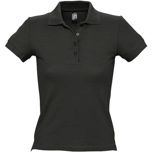 Polo personnalisable femme en coton NOIR