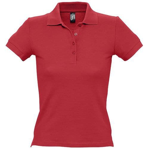 Polo personnalisable femme en coton maille piquée 210 ROUGE