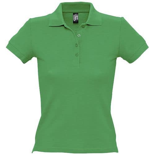 Polo personnalisable femme en coton maille piquée 210 VERT PRAIRIE