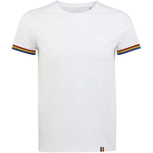 Tee-shirt personnalisable homme en coton BLANC/MULTICO