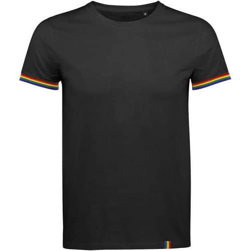 Tee-shirt personnalisable homme en coton NOIR/MULTICOLOR