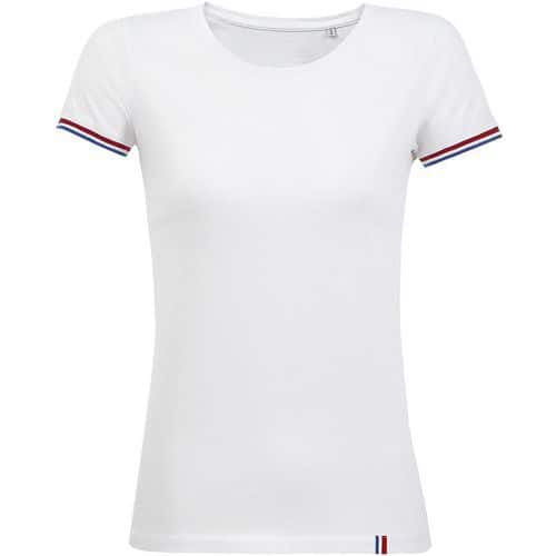 Tee-shirt personnalisable femme en coton BLANC/ROYAL