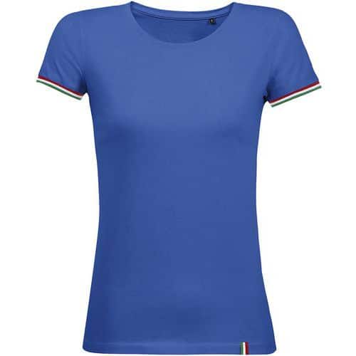 Tee-shirt personnalisable femme en coton ROYAL/VERT PRAI