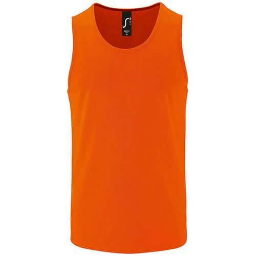 Débardeur personnalisable de sport homme en polyester ORANGE FLUO