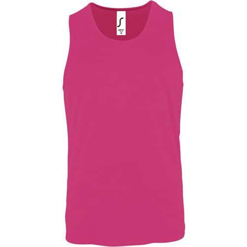 Débardeur personnalisable de sport homme en polyester ROSE FLUO 2