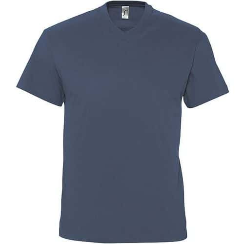 Tee-shirt personnalisable col V en coton DENIM