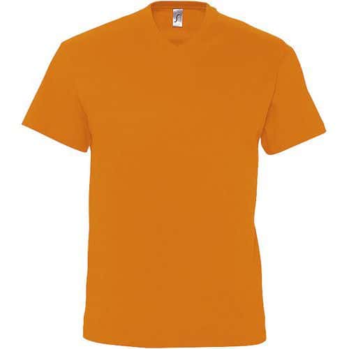 Tee-shirt personnalisable col V en coton ORANGE