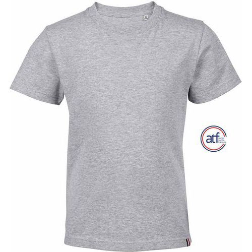 Tee-shirt personnalisable col rond enfant en coton GRIS CHINÉ