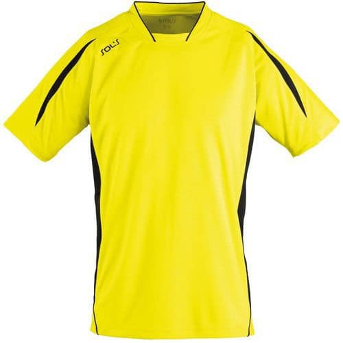 Maillot personnalisable Club Maracana manches courtes jaune/noir