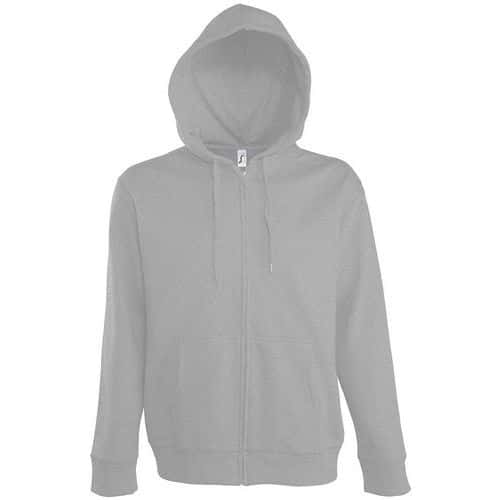 Veste zippée à capuche Uni Tech gris chiné