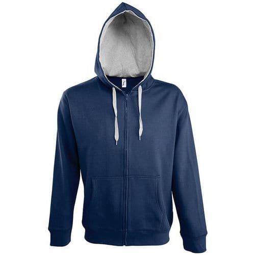 Veste zippée à capuche Contrastée Tech marine